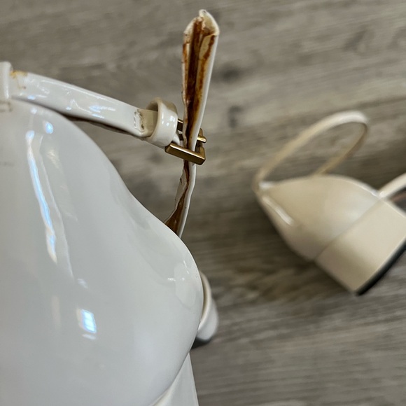 Zara ivory patent faux leather sling back - Picture 4 of 5